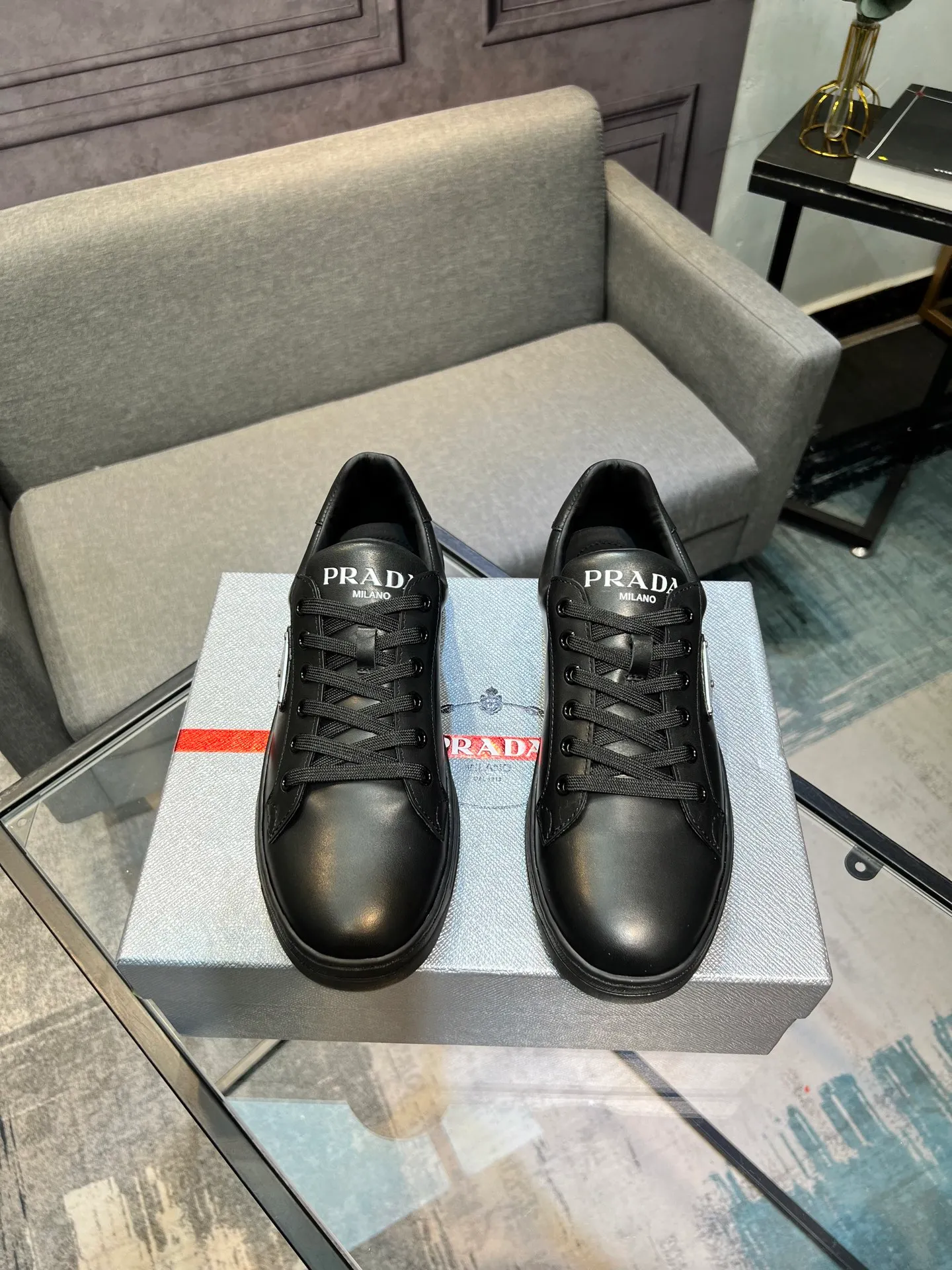 Men's shoes 💰540 [PRADA] Men's shoes are popular in the counter, official website synchronization, 1 high-quality shipment ✔️ Original frosted cowhide + cowhide lining, 1🆚1 replica, original sole, 38-45 (45 customized, non-refundable)